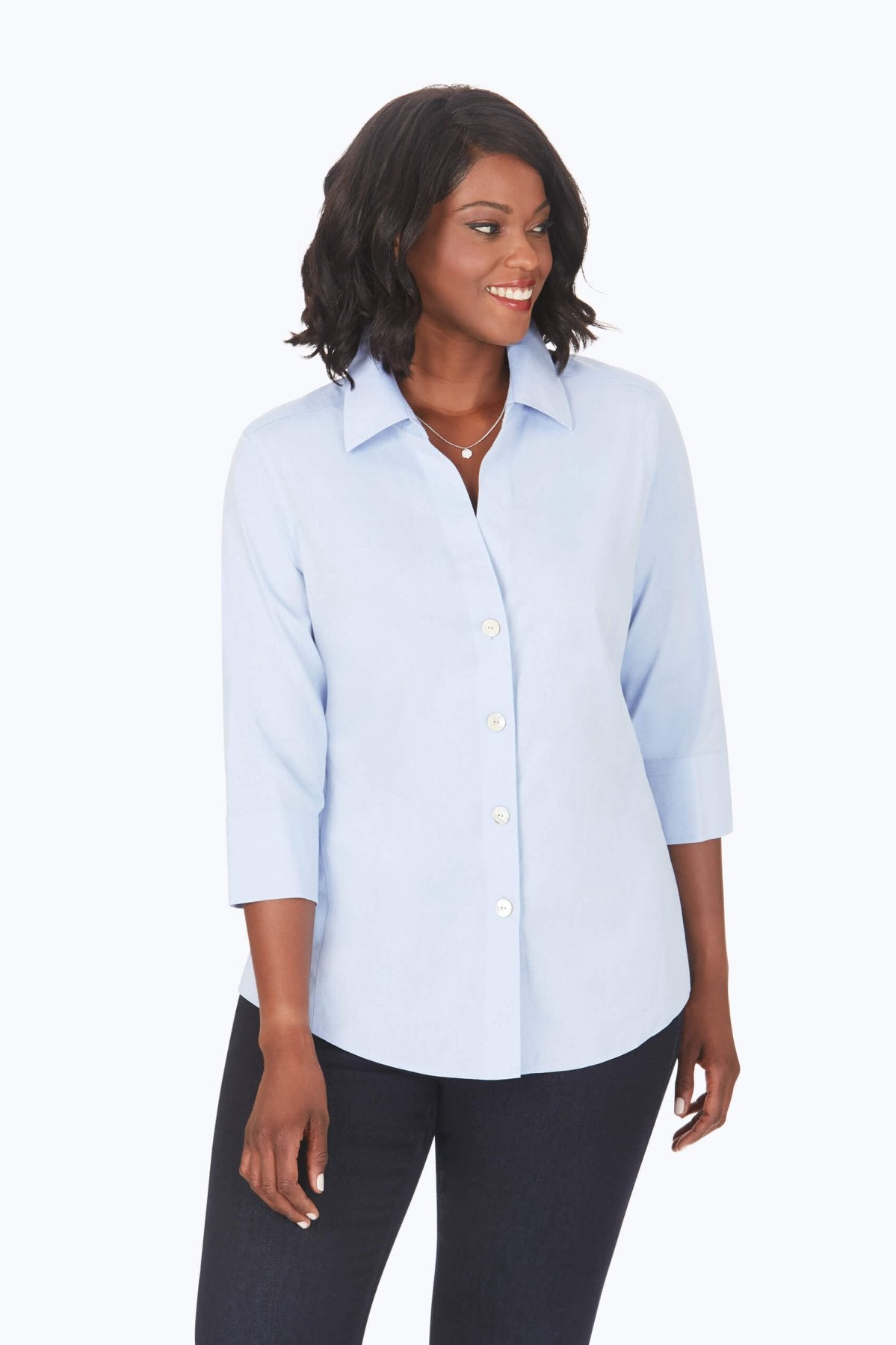 Paityn Plus Essential Pinpoint No Iron Shirt