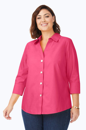 Paityn Plus Essential Pinpoint No Iron Shirt