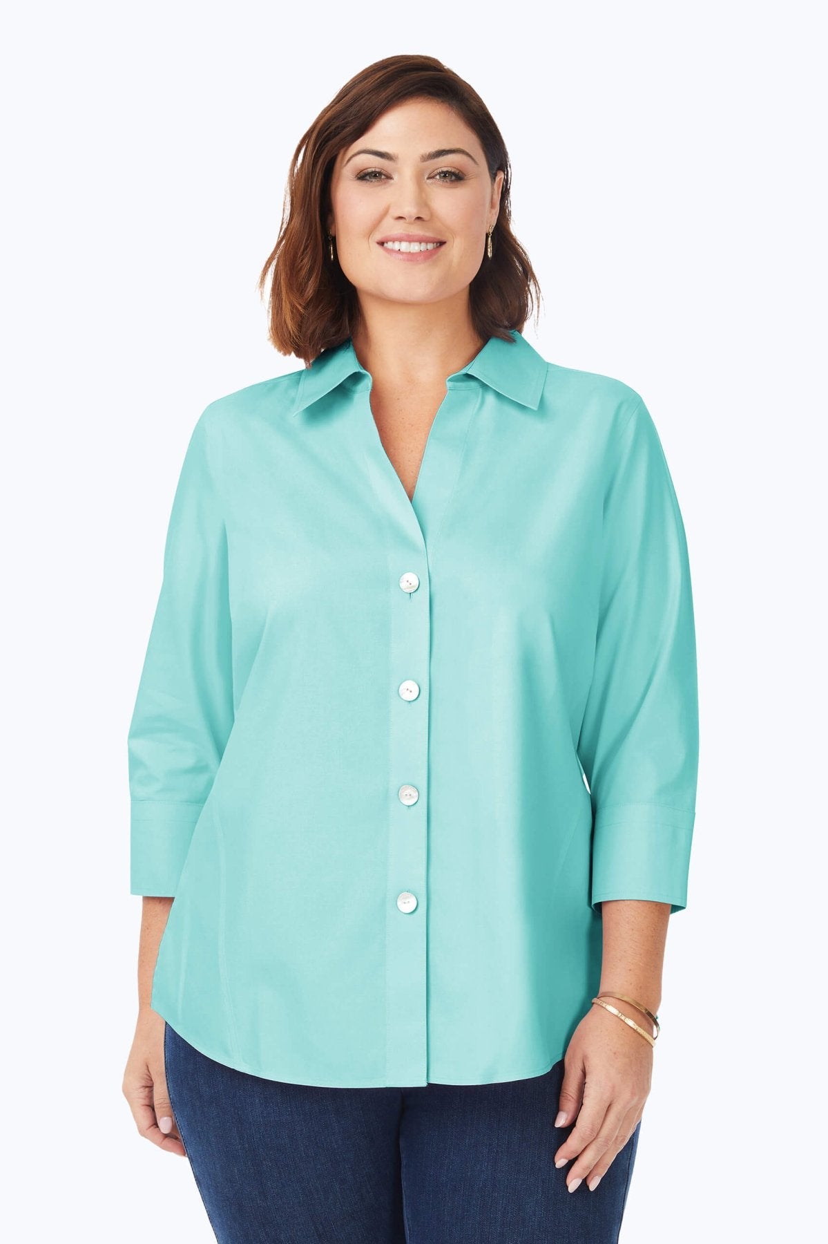 Paityn Plus Essential Pinpoint No Iron Shirt