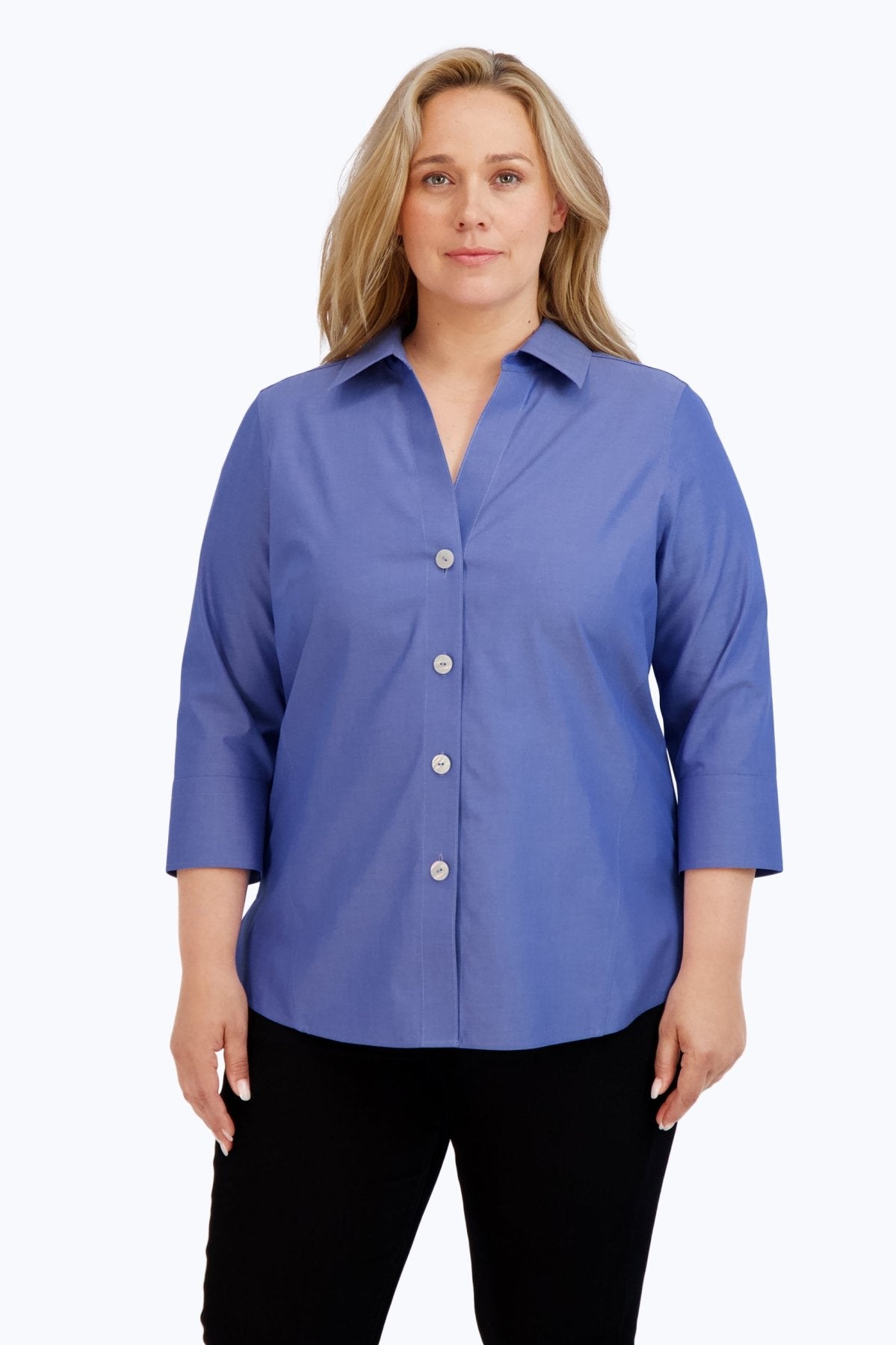 Paityn Plus Essential Pinpoint No Iron Shirt