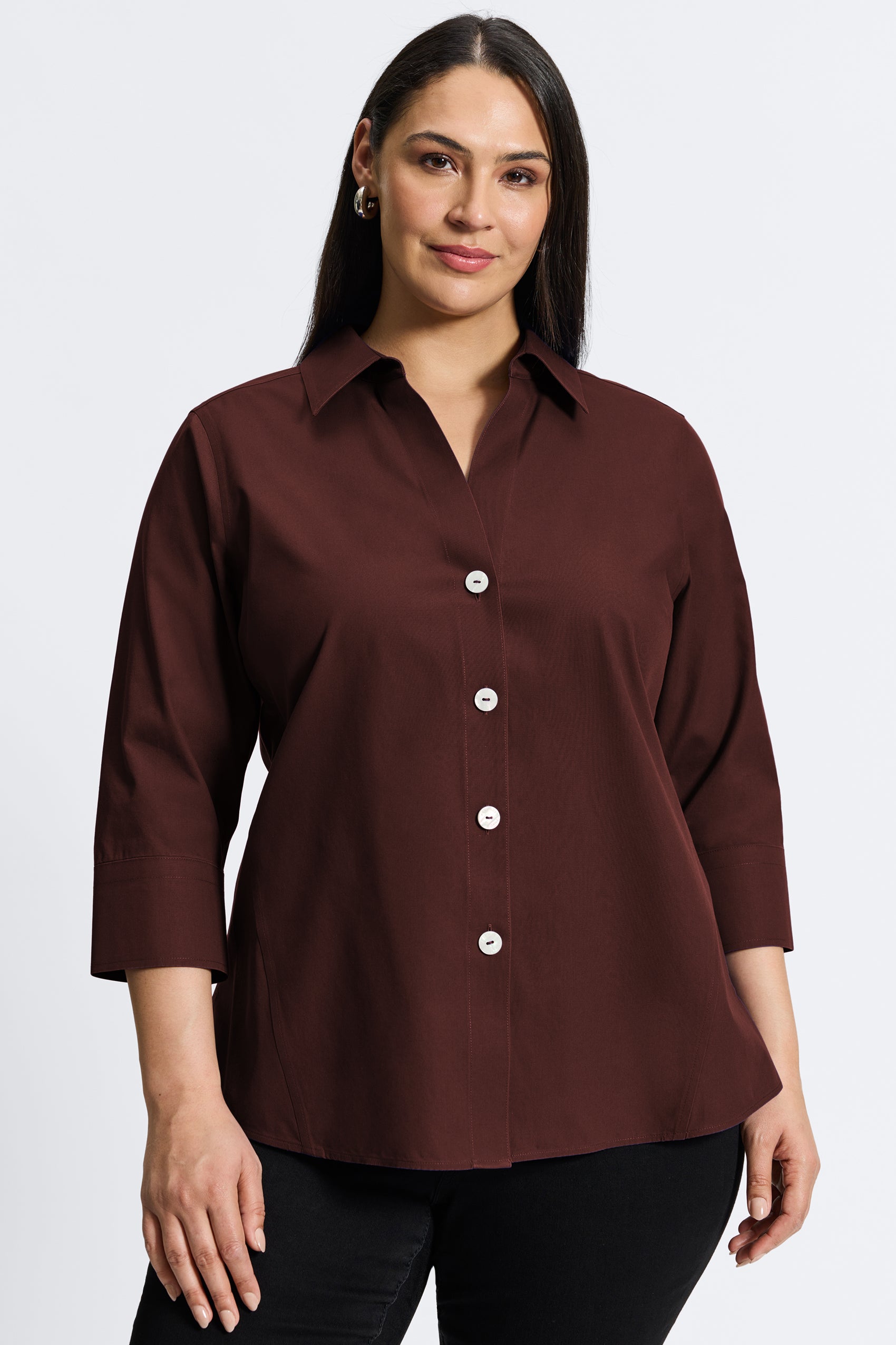 Paityn Plus Essential Pinpoint No Iron Shirt