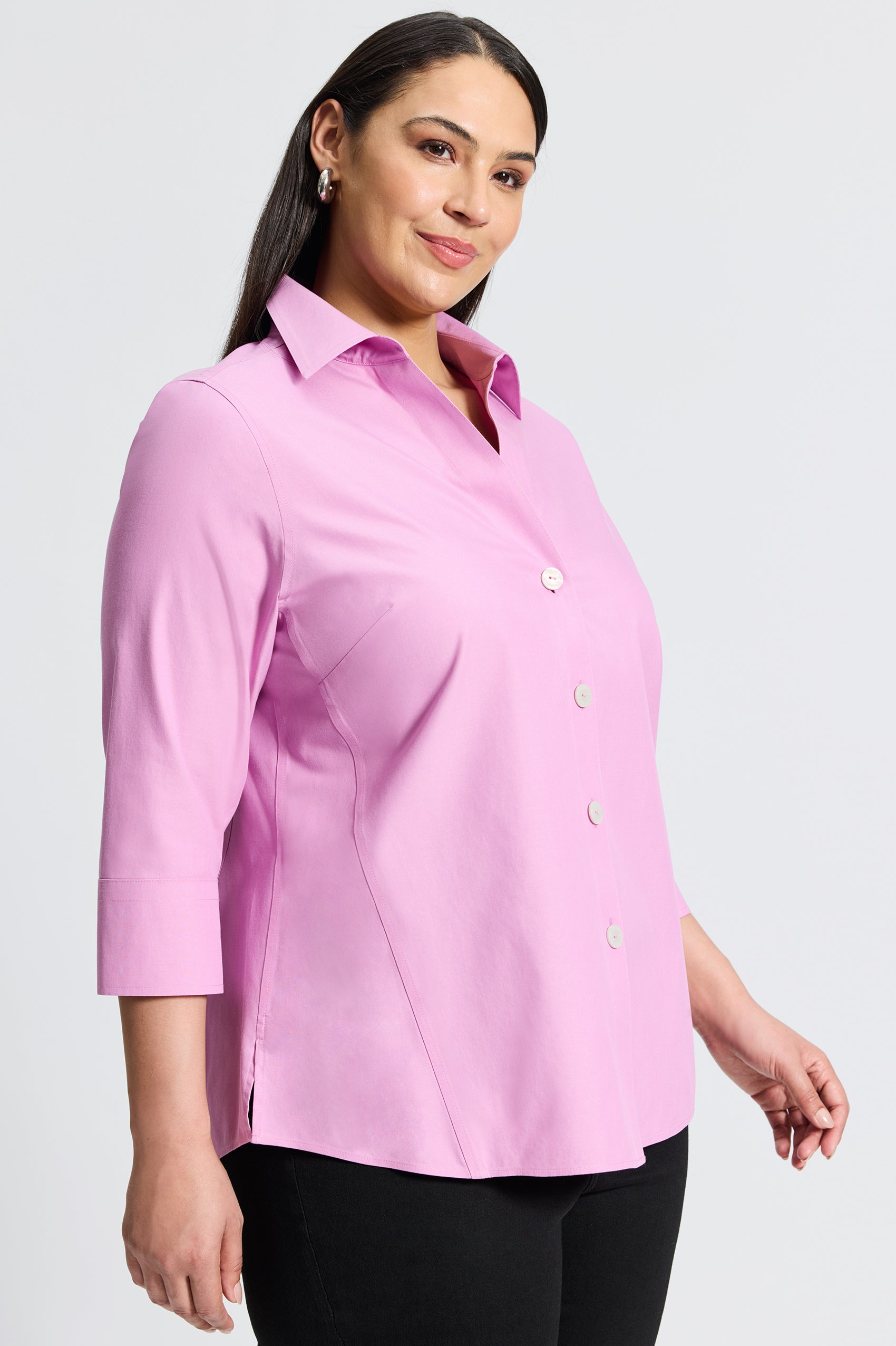 Paityn Plus Essential Pinpoint No Iron Shirt