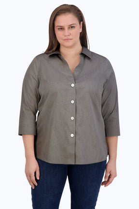 Paityn Plus Essential Pinpoint No Iron Shirt