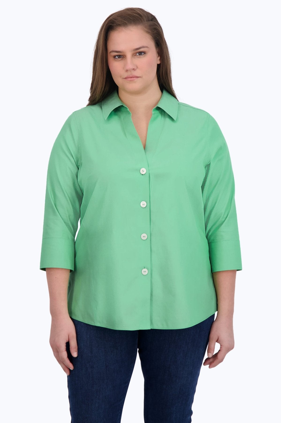 Paityn Plus Essential Pinpoint No Iron Shirt