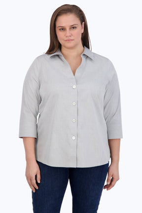 Paityn Plus Essential Pinpoint No Iron Shirt