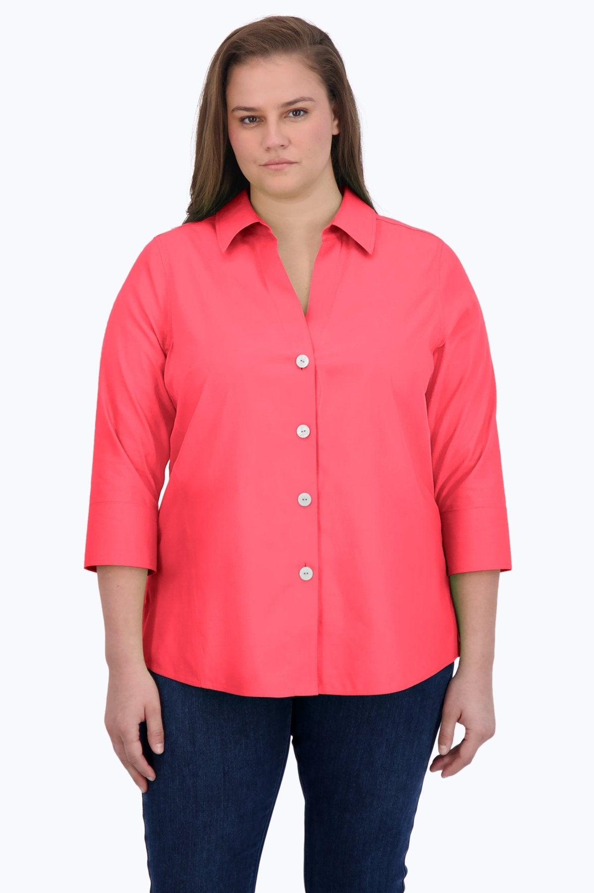 Paityn Plus Essential Pinpoint No Iron Shirt