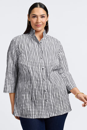 Carolina Plus Crinkle 3/4 Sleeve Shirt Jacket