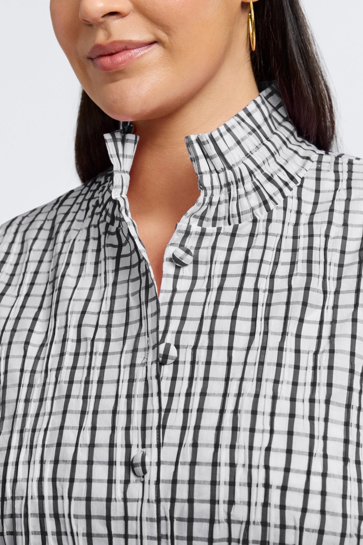 Carolina Plus Crinkle 3/4 Sleeve Shirt Jacket