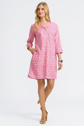 Sloane Tonal Cheetah 3/4 Sleeve Dress