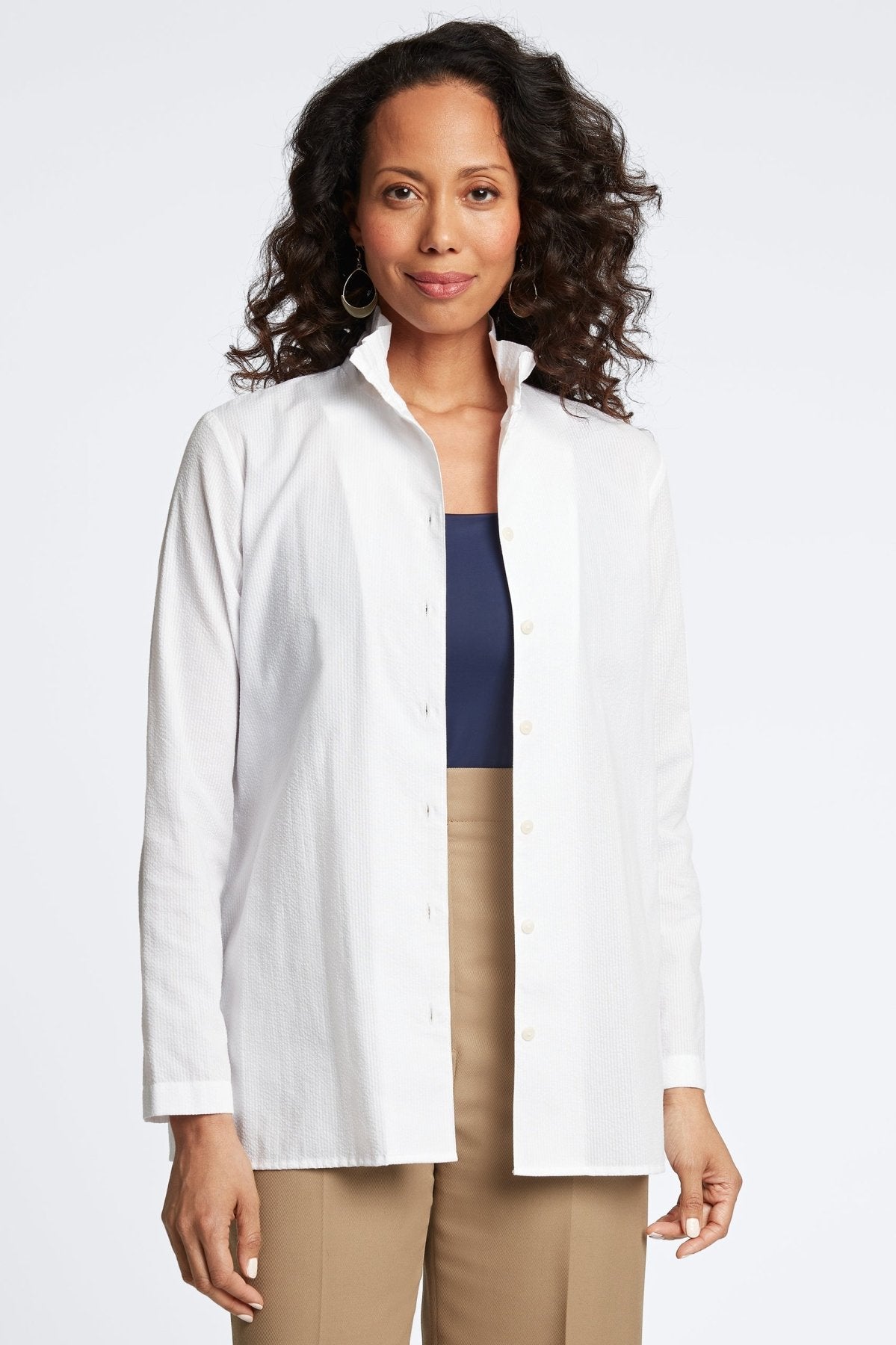 Carolina Seersucker Long Sleeve Shirt Jacket