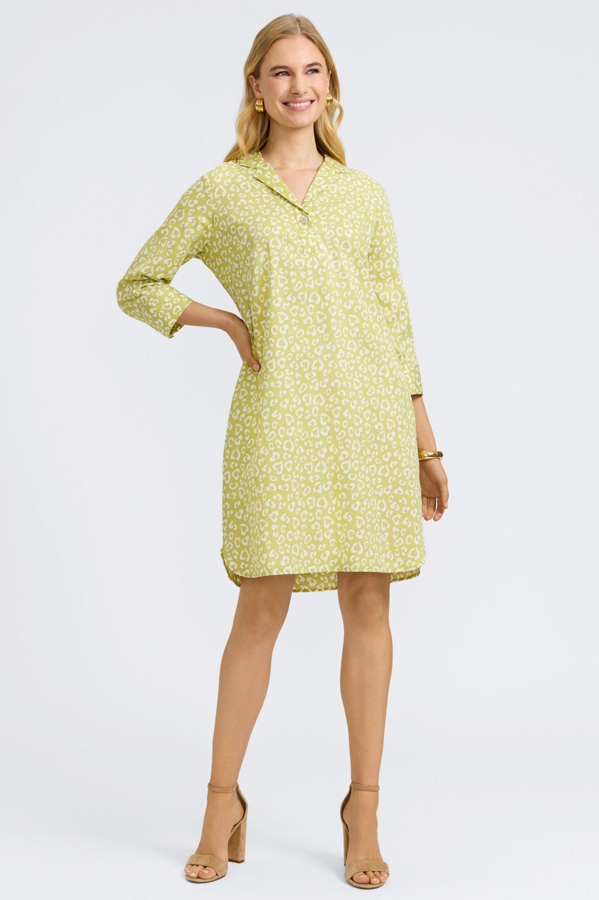 Sloane Tonal Cheetah 3/4 Sleeve Dress