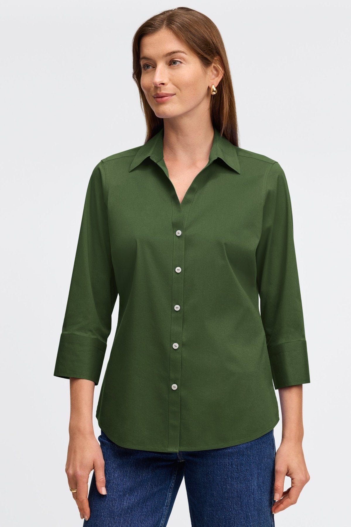 Mary No Iron Stretch 3/4 Sleeve Shirt