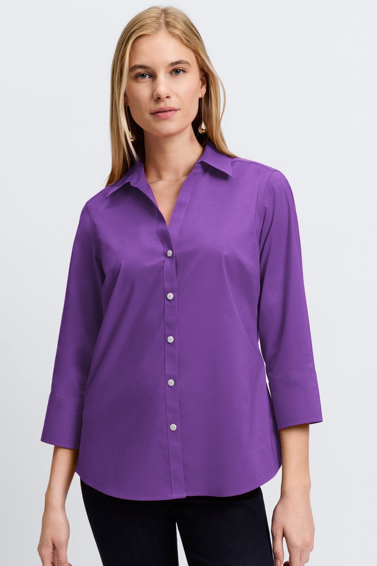 Mary No Iron Stretch 3/4 Sleeve Shirt