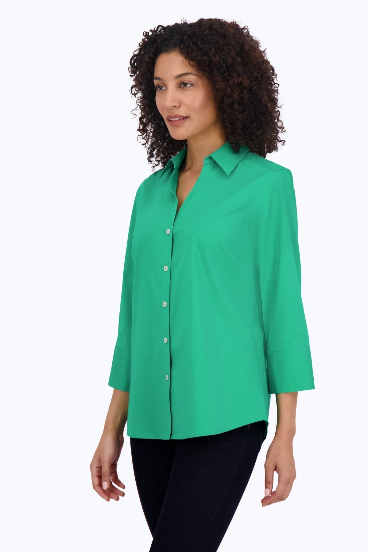 Mary No Iron Stretch 3/4 Sleeve Shirt