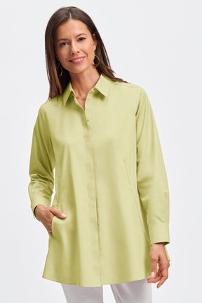 Cici No Iron Pinpoint Long Sleeve Tunic