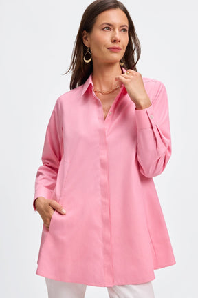 Cici No Iron Pinpoint Long Sleeve Tunic