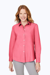 Dianna Pinpoint Non-Iron Shirt #color_rose red