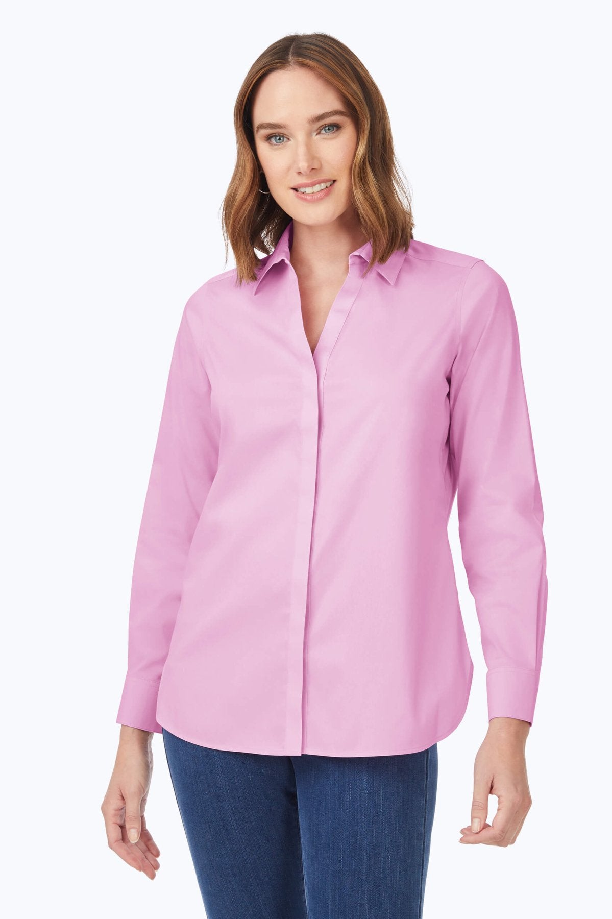 Kylie Essential Stretch Non-Iron Shirt #color_orchid bouquet