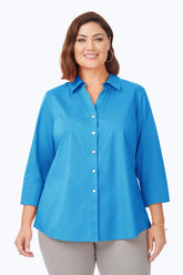 Mary Plus Essential Stretch Non-Iron Shirt #color_blue breeze