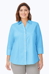 Mary Plus Essential Stretch Non-Iron Shirt #color_baltic blue