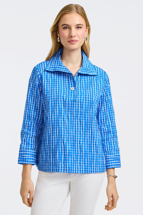 Sammy Crinkle 3/4 Sleeve Popover Shirt Jacket