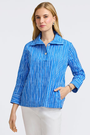 Sammy Crinkle 3/4 Sleeve Popover Shirt Jacket