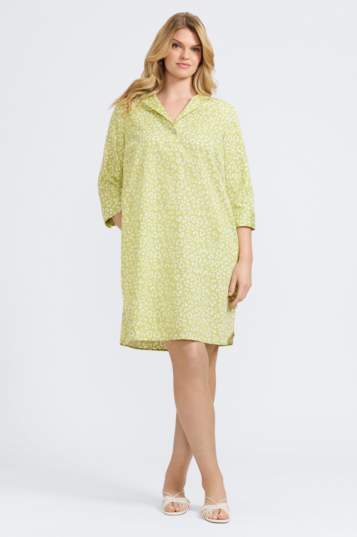 Sloane Plus Tonal Cheetah 3/4 Sleeve Dress