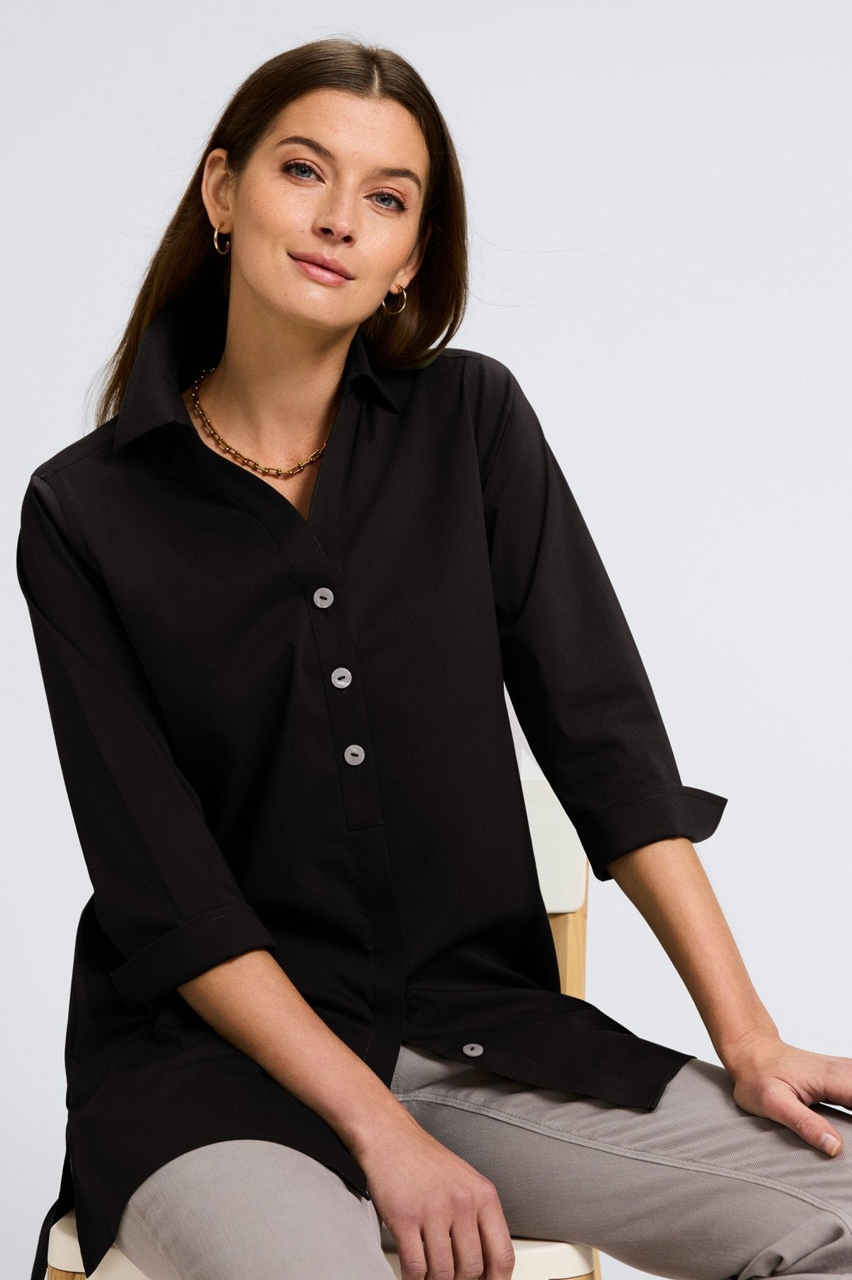 Pamela No Iron Stretch 3/4 Sleeve Tunic