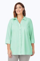 Pamela Plus Essential Stretch Non-Iron Tunic #color_sea mist