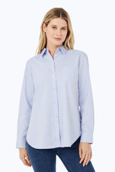 Boyfriend Pinpoint Non-Iron Tunic #color_blue wave