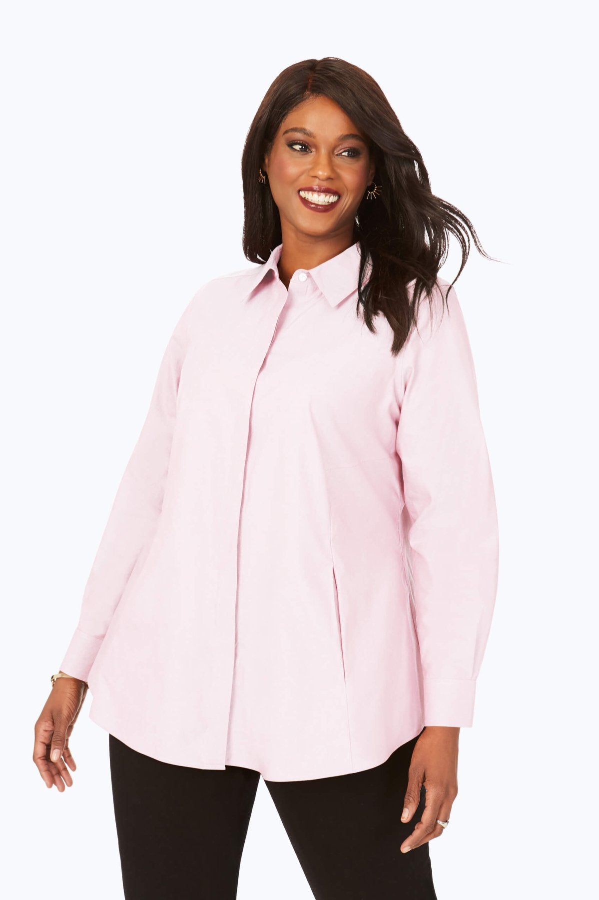 Cici Plus Essential Pinpoint No Iron Tunic