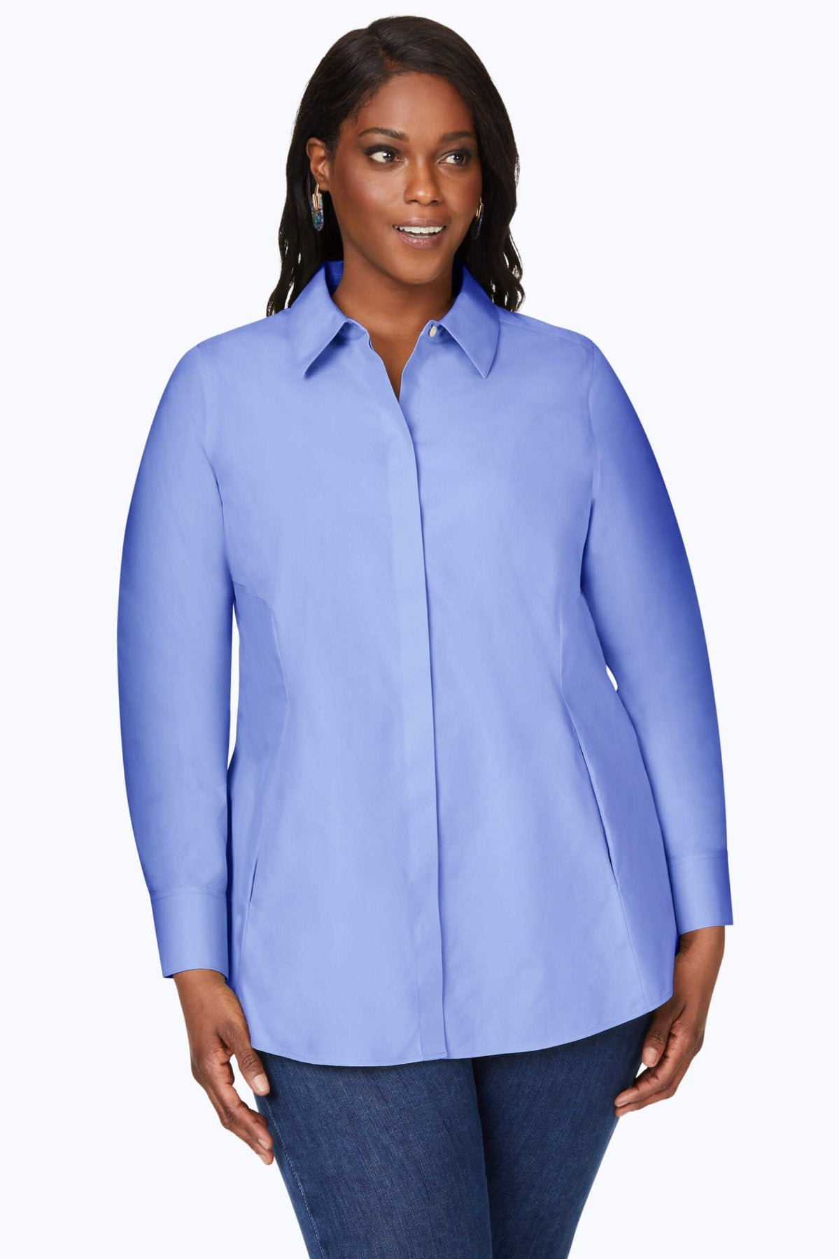 Cici Plus Pinpoint Non-Iron Tunic