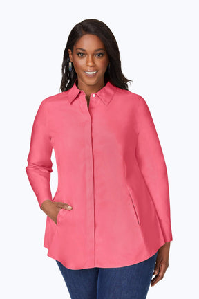 Cici Plus Pinpoint Non-Iron Tunic