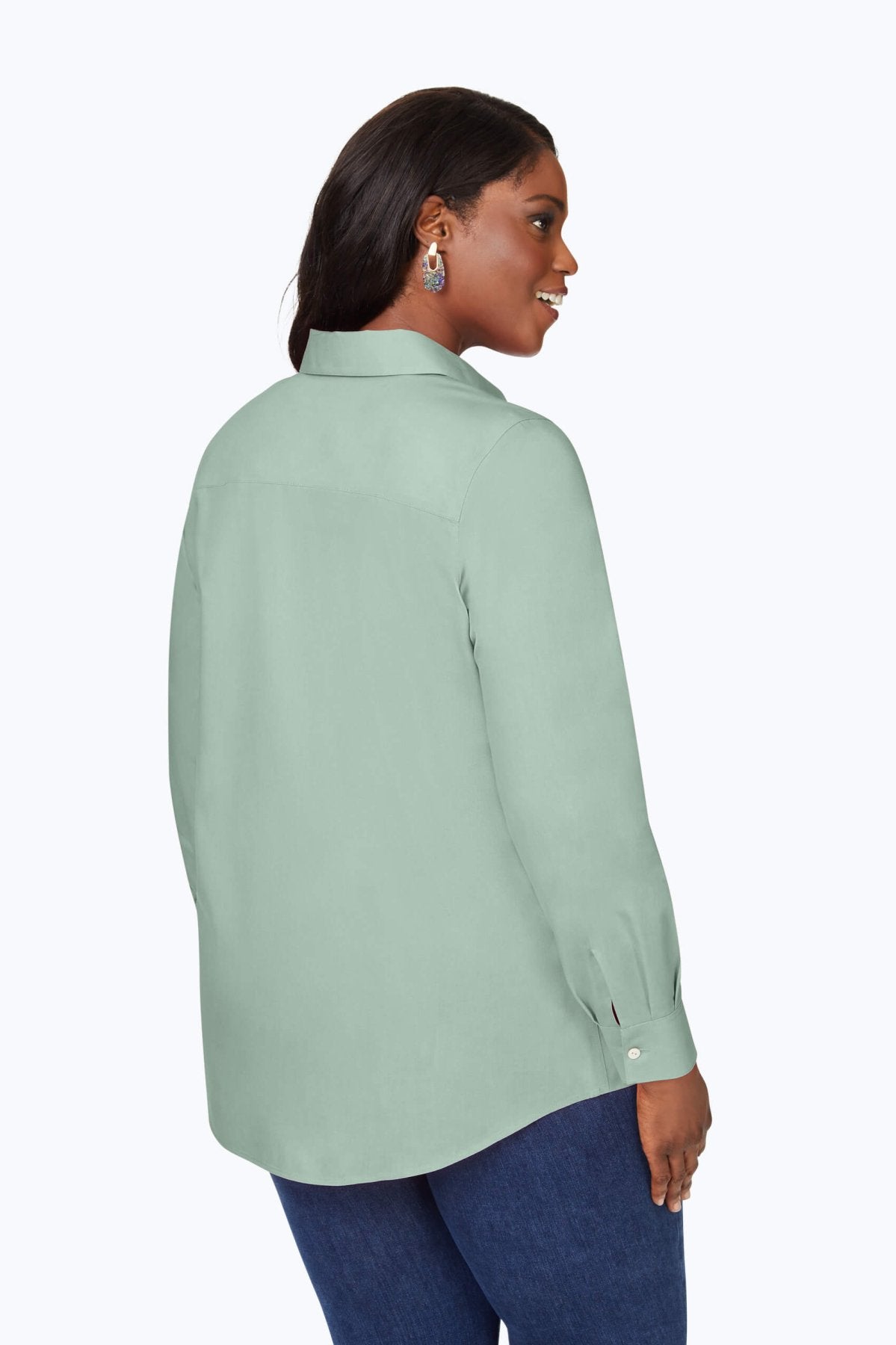 Cici Plus Pinpoint Non-Iron Tunic