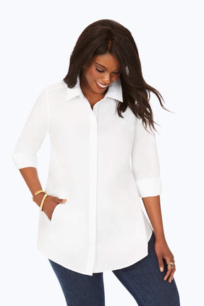 Cici Plus Essential Pinpoint No Iron Tunic