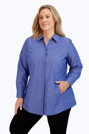 Cici Plus Essential Pinpoint No Iron Tunic