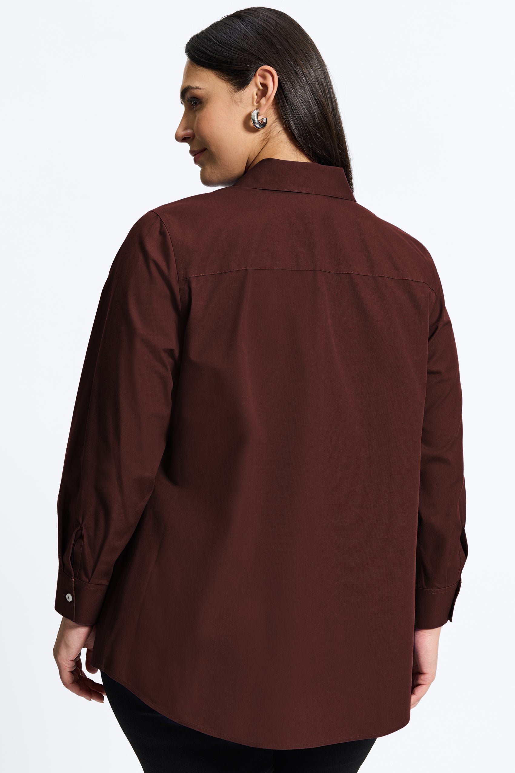 Cici Plus Essential Pinpoint No Iron Tunic