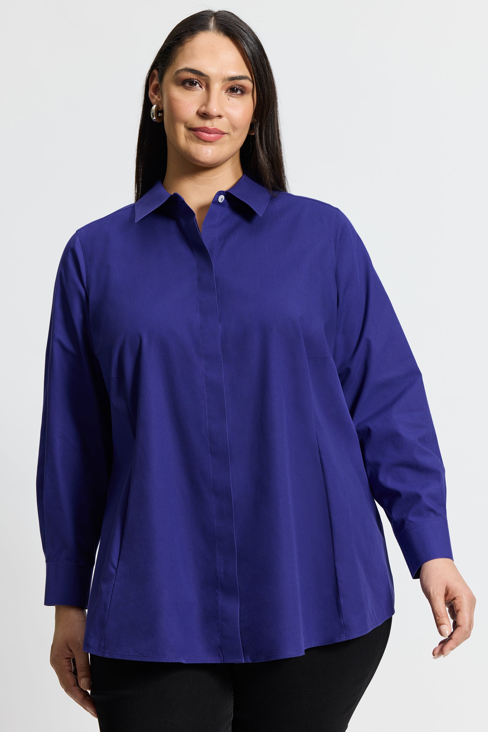 Cici Plus Essential Pinpoint No Iron Tunic