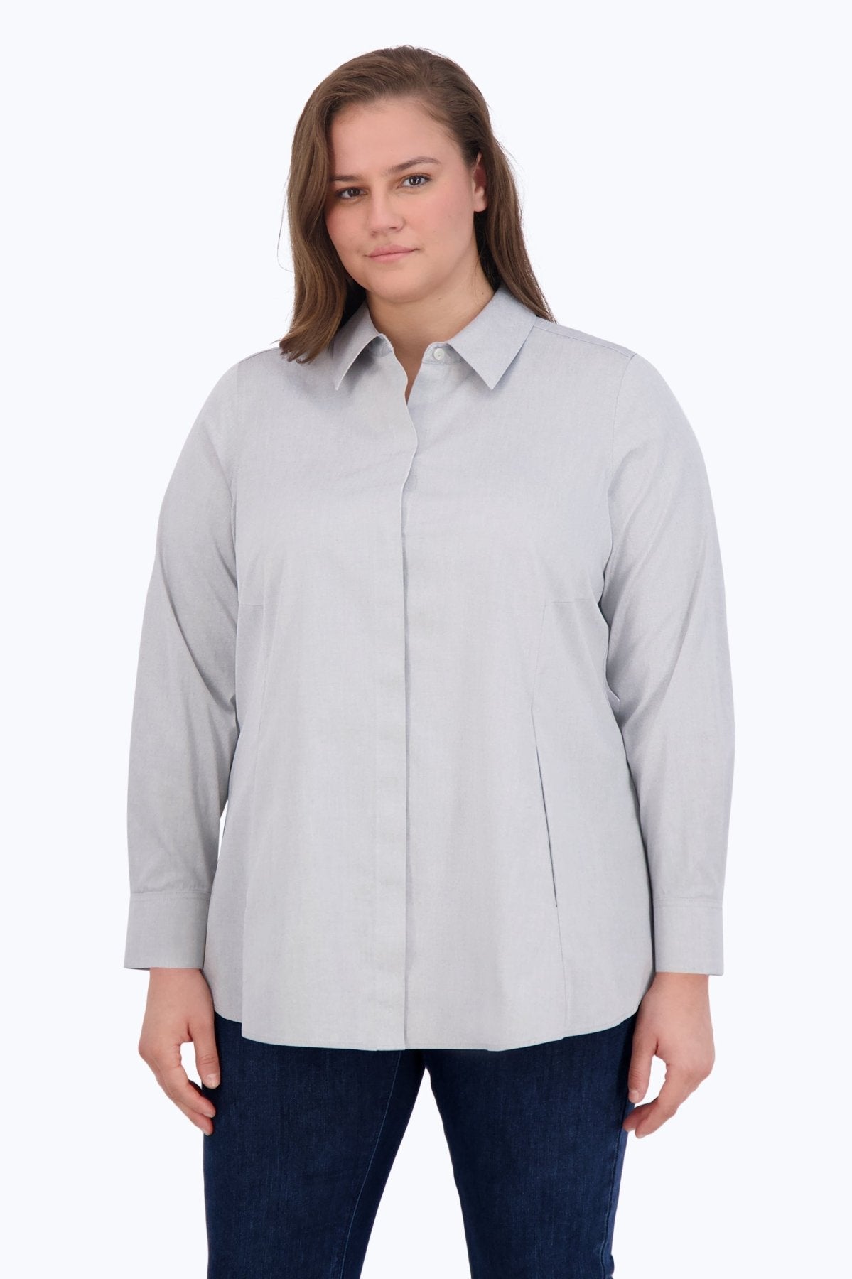 Cici Plus Essential Pinpoint No Iron Tunic