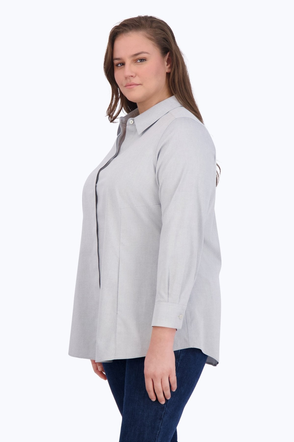 Cici Plus Essential Pinpoint No Iron Tunic