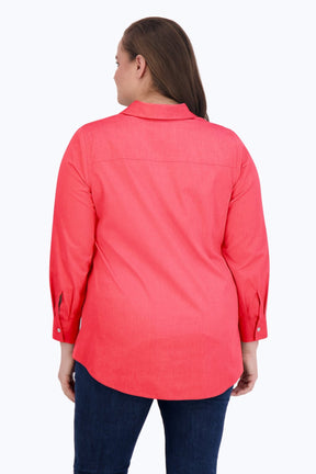 Cici Plus Essential Pinpoint No Iron Tunic