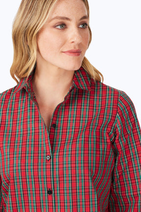 Ruffle Cuff Tartan Non-Iron Shirt