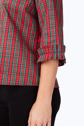 Ruffle Cuff Tartan Non-Iron Shirt