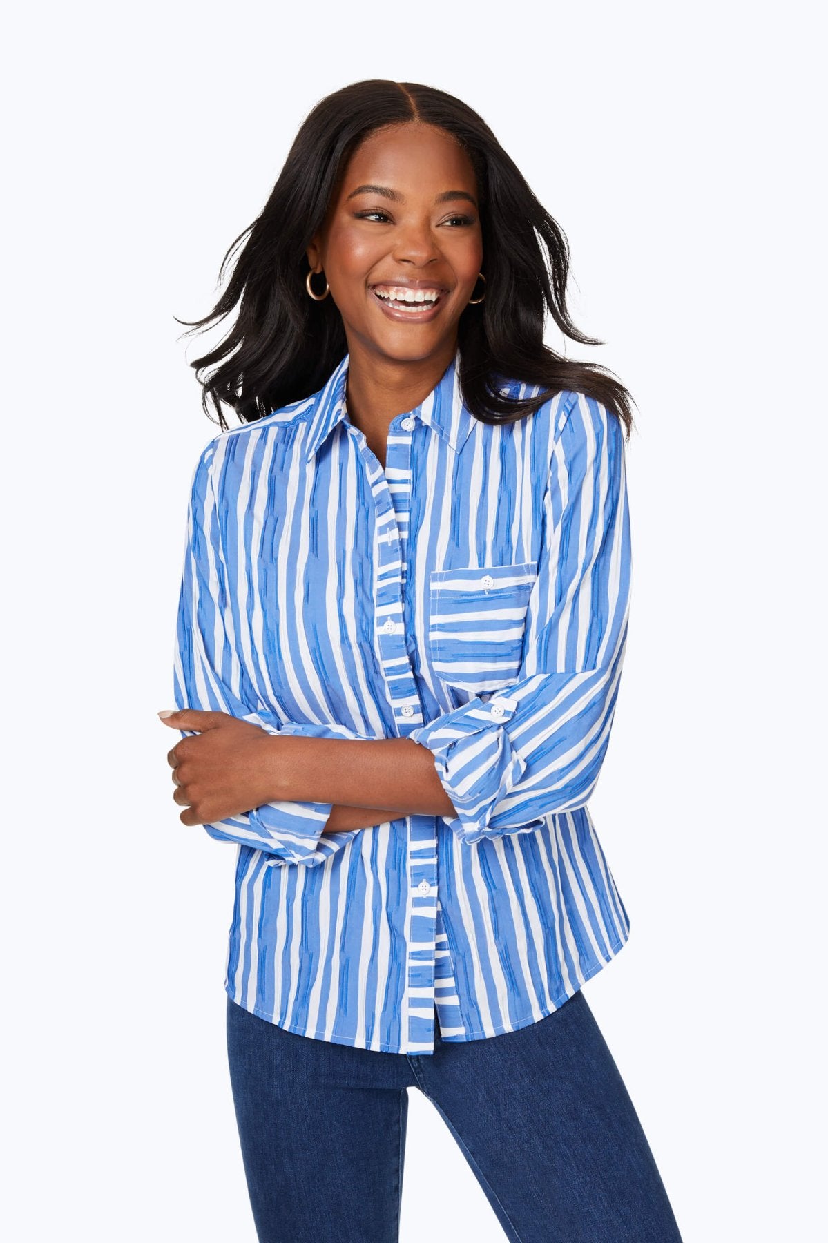 Hampton Beach Stripe Crinkle Shirt