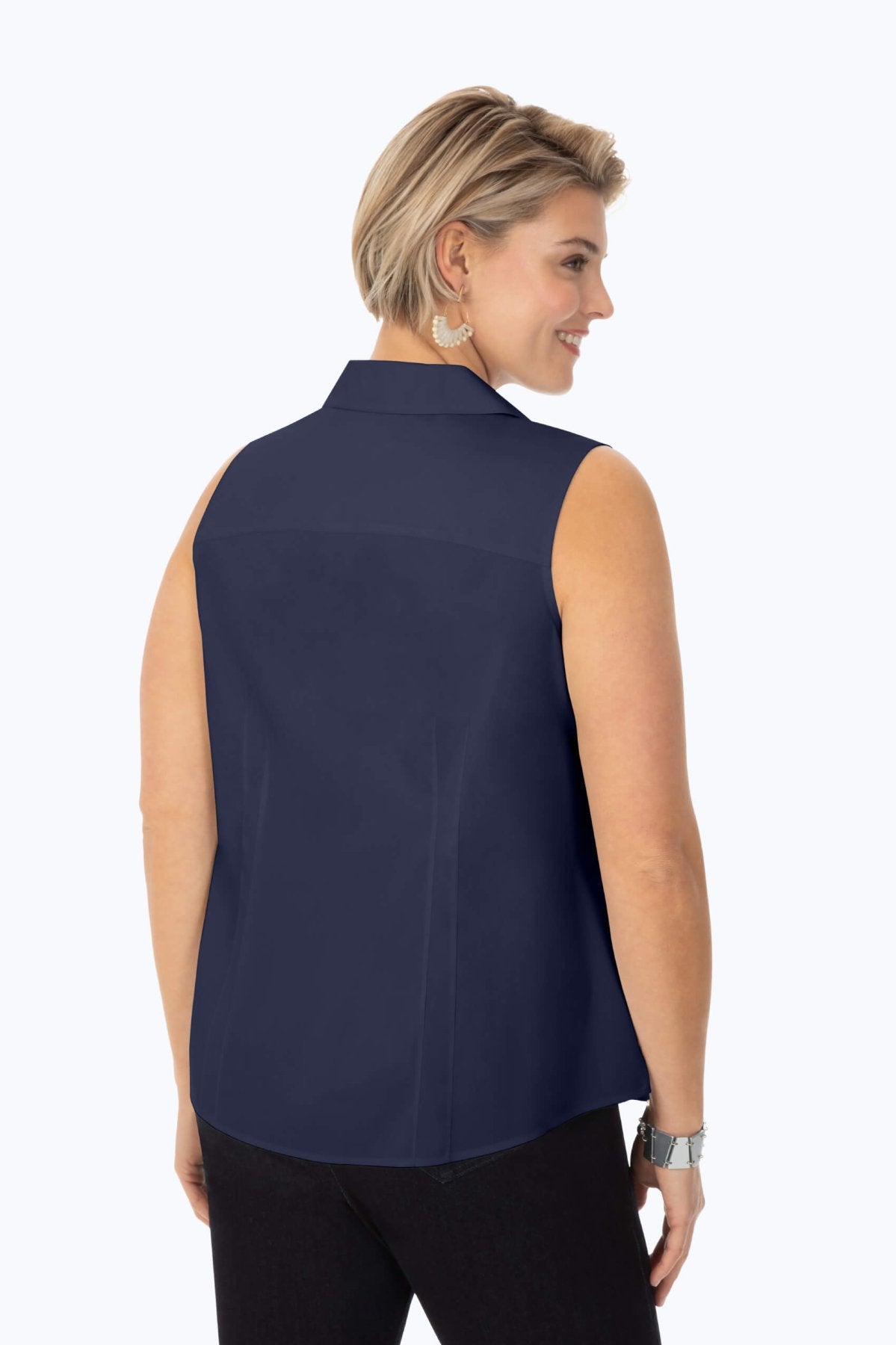 Taylor Plus Essential Stretch Non-Iron Sleeveless Shirt