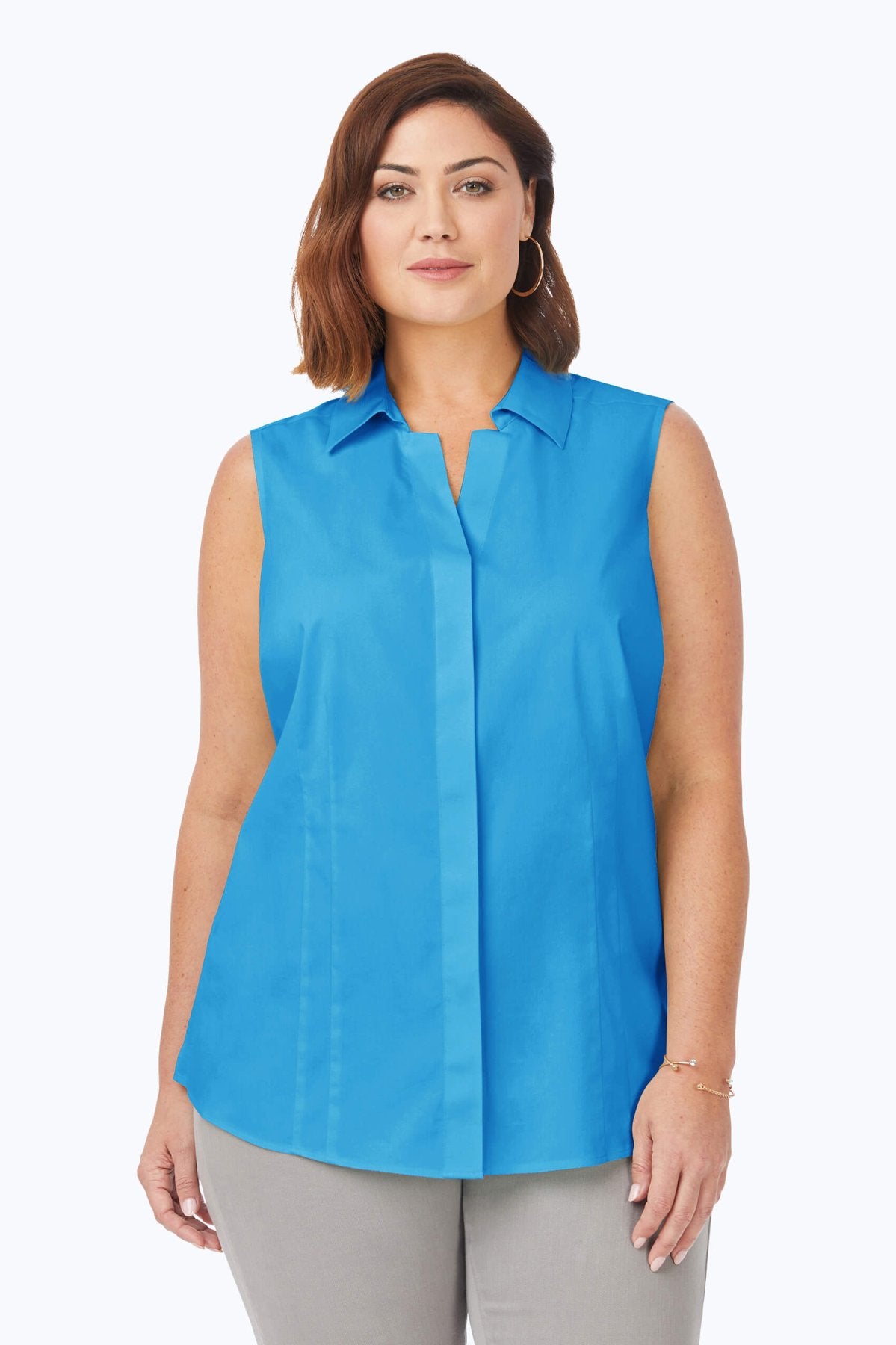 Taylor Plus Essential Stretch Non-Iron Sleeveless Shirt