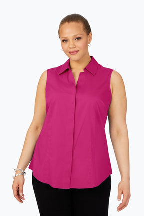 Taylor Plus Essential Stretch No Iron Sleeveless Shirt