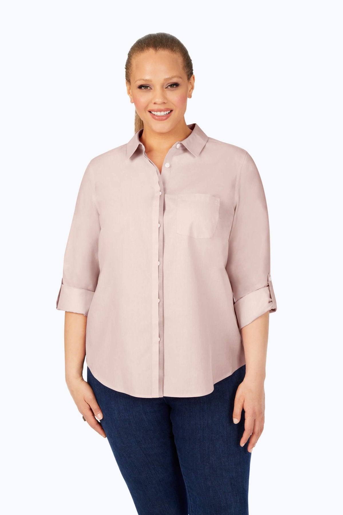 Charlie Plus Pinpoint Non-Iron Roll Tab Shirt