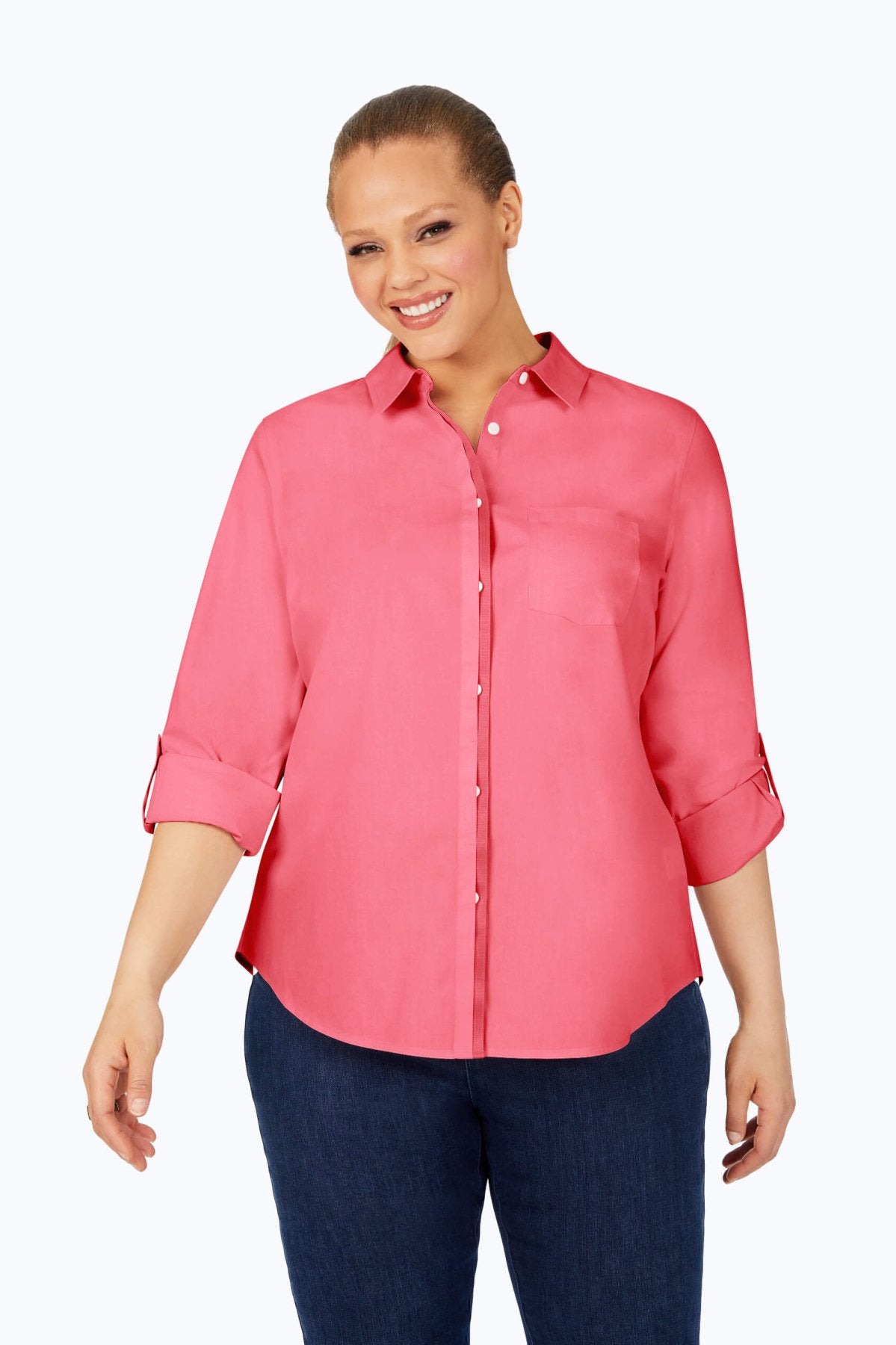 Charlie Plus Pinpoint Non-Iron Roll Tab Shirt