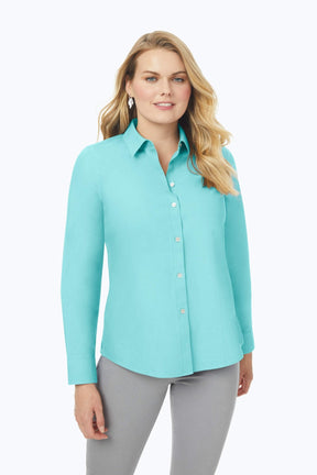 Dianna Plus Essential Pinpoint No Iron Shirt